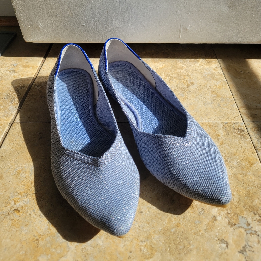 Rothy's glittery blue flats size 9